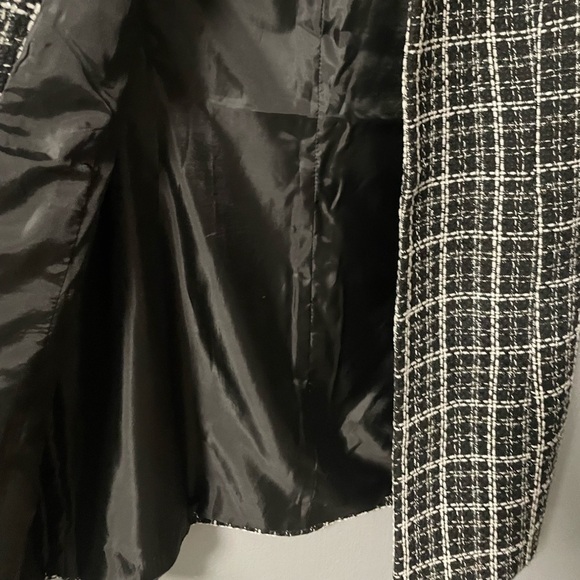 NWT Anne Klein Tweed 3/4- Sleeve Open Front Jacket in Black/White. Size Medium - Picture 6 of 9